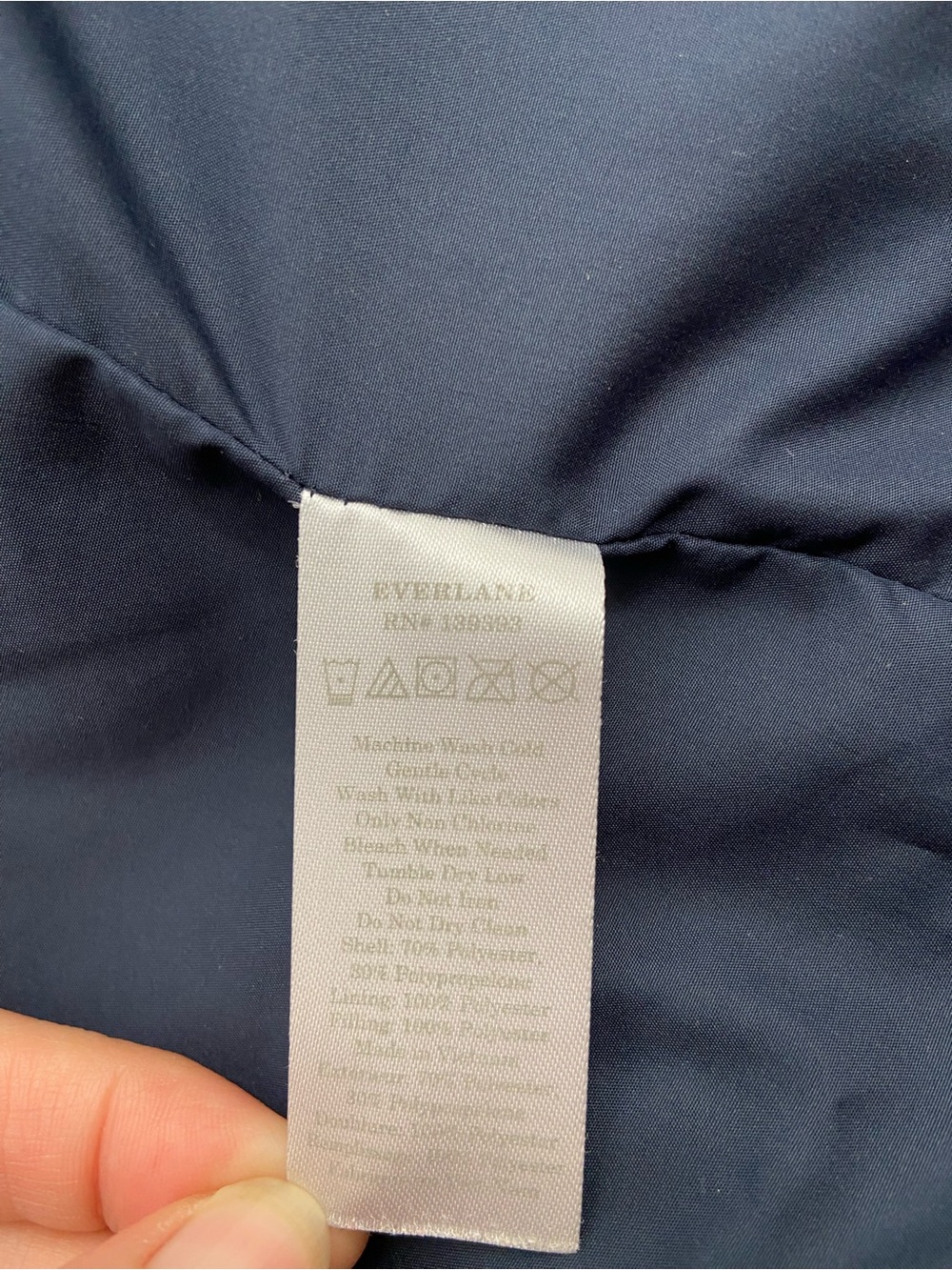 Everlane Long Puffer Coat XS Blue FLAWED - Picture 9 of 9